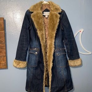 70’s Style Faux Fur Lined Jean Jacket